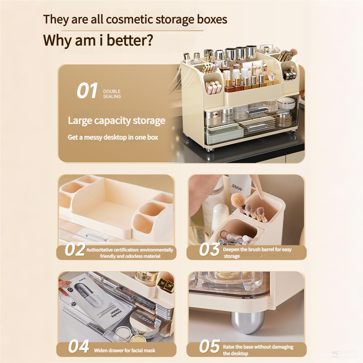Makeup Organizer with Drawers  - огляд і ціна Skincare B Erl